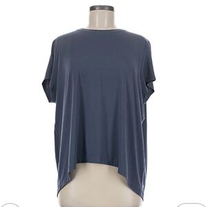 Athleta With Ease Short Sleeve Top Slate Blue Size L